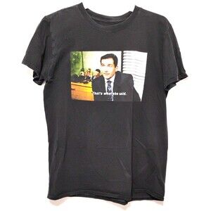 Men’s Medium Black Shirt Funny “That’s What She Said” Quote Office Humor Tee